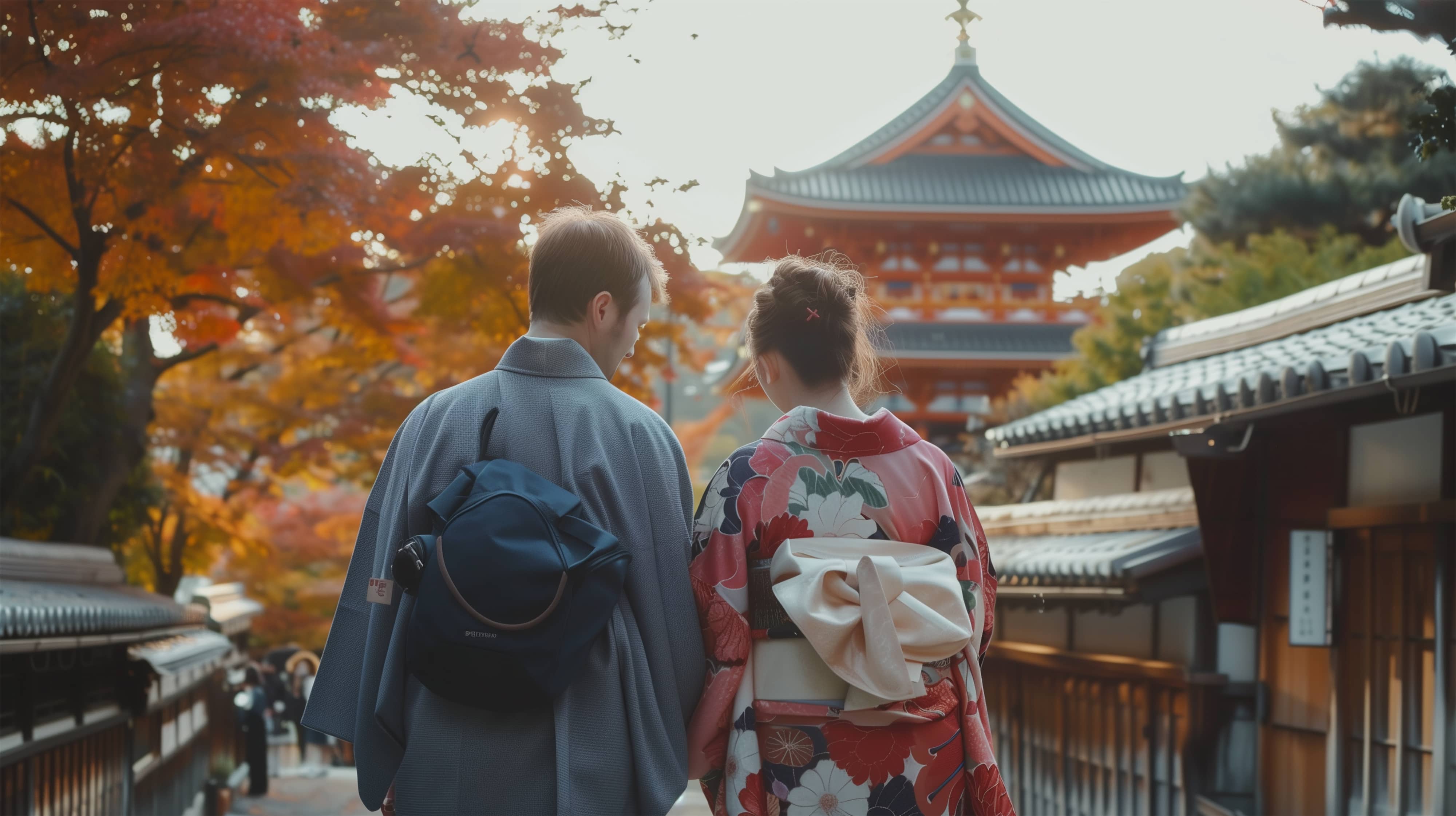Happy tourist enjoying Japan trip with peace of mind after receiving medical care