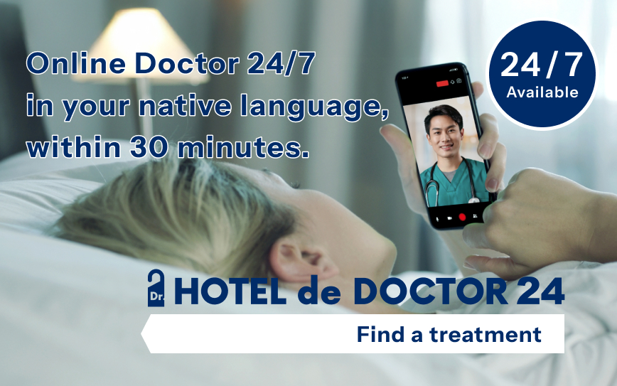 Online doctor consultation via smartphone with HOTEL de DOCTOR 24